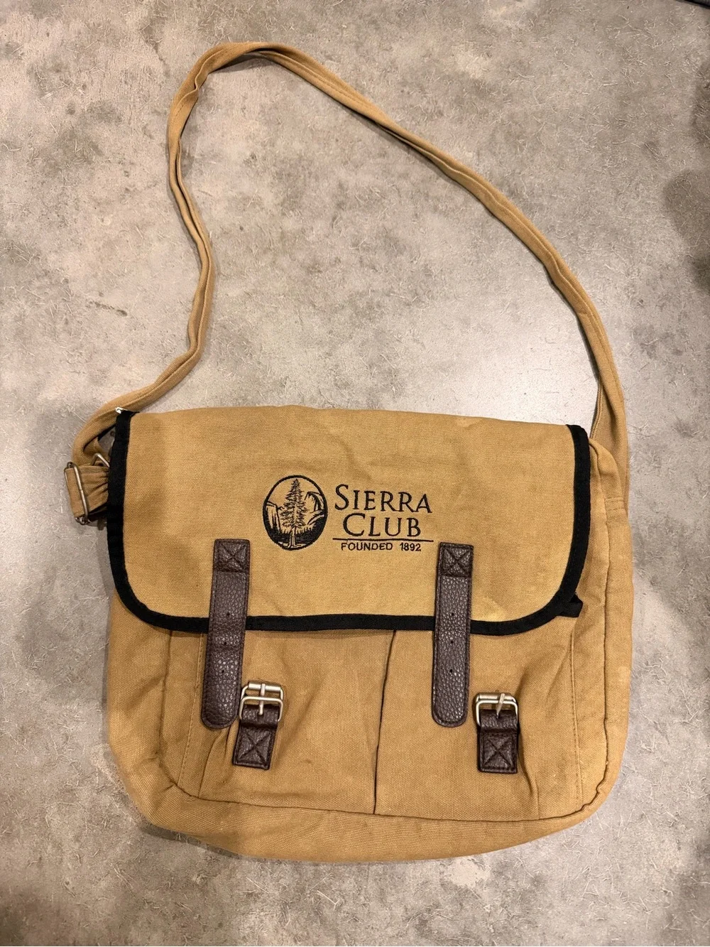 Vintage Sierra Club Founded 1892 Tan Canvas Messenger Bag Gorpcore